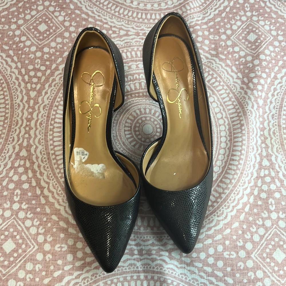 Jessica Simpson Heels.Very Comfortable.But I prefer taller heels.Only Worn once